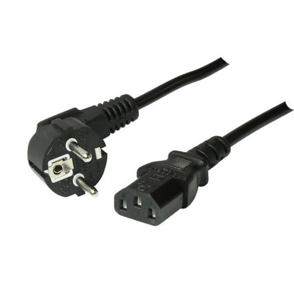 S-Conn Netzanschlusskabel, Schutzkontaktstecker 90° auf Kaltgerätebuchse, 230 V für Kaltgeräte, CEE7/7-C13, VDE, 1,8m, 60006