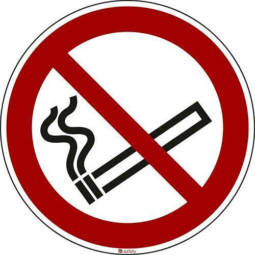 DENIOS Verbotsschild "Rauchen verboten", ISO 7010, Aluminium, 300 mm, VE: 5 Stück, 266728