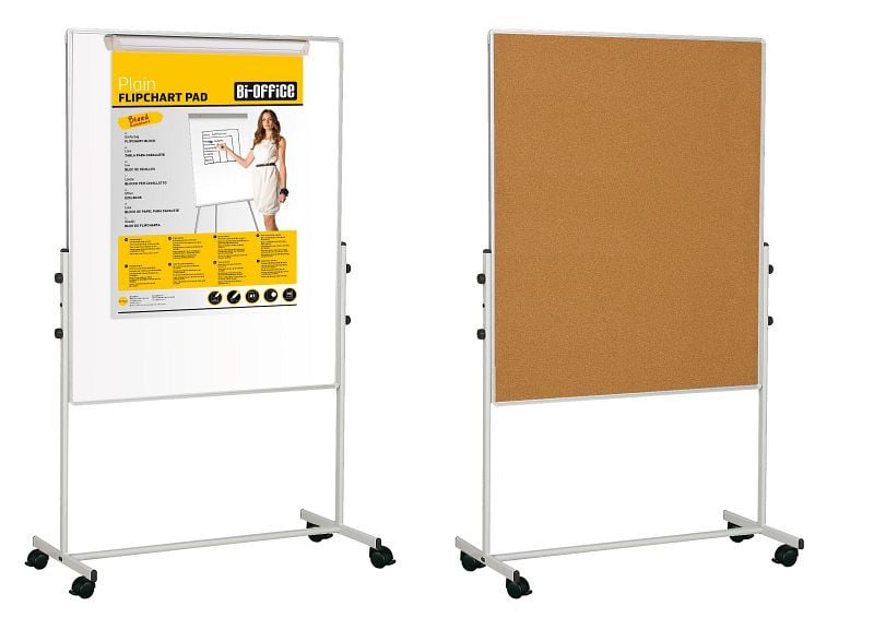 Bi-Office Mobile Duo Flipchart Melamin/Kork 120x150cm, EA8348075