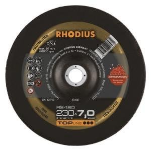 Rhodius TOPline RS480 Schruppscheibe, Durchmesser [mm]: 230, Stärke [mm]: 7, Bohrung [mm]: 22.23, VE: 10 Stück, 210241