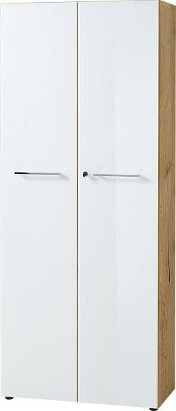 GERMANIA GW-MONTERIA Aktenschrank 4204 Weiß/Navarra-Eiche-Nachbildung, Höhe 196 cm, 4204-242