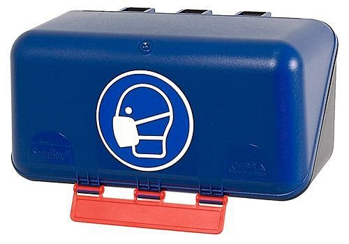 DENIOS Minibox zur Aufbewahrung von Atemschutz, blau, 116480