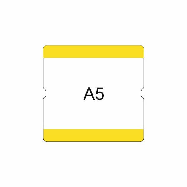 Eichner Bodenbeschriftungstasche A5 offen, selbstklebend für innen, austauschbare Beschriftung, für Palettenstellplätzen, 216x231 mm, gelb, 9225-20520-040