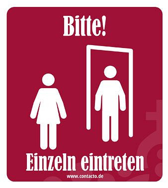 Contacto Schild ''Einzeln eintreten'', selbstklebend, 12 cm, 7590/120