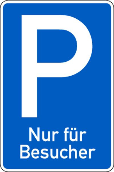 Schilder Klar Parkplatzschild für Pfostenmontage Nur für Besucher, 420x630x2 mm Aluminium 2 mm, 314/55