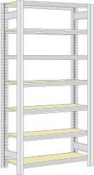 Regalwerk BERT-Archivregal - Grundfeld HxBxT 2500x1695x600mm 7 Fachebenen Paneel mit 16mm Spanplatten, B3-51216-60