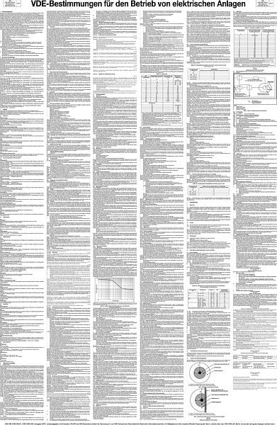 Schilder Klar Aushang VDE-Bestimmung für den Betrieb von elektrischen Anlagen, 660x1000x1.5 mm Kunststoff, 237/71