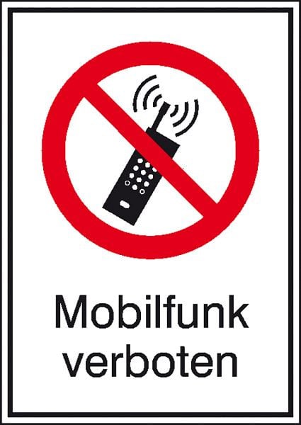 SafetyMarking Verbots-Kombischild, Mobilfunk verboten, BxH 13,1x18,5 cm, Folie, selbstklebend, 21.1052