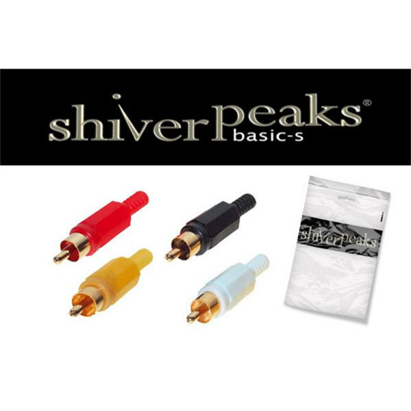 shiverpeaks BASIC-S, Cinchstecker SET 4-teilig, vergoldete Kontakte, rot, schwarz, weiß, gelb, BS51400-G-SET