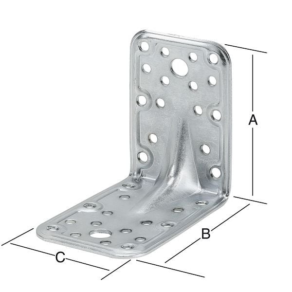 Vormann Combi-Winkelverbinder+Sicke 90 x 90 verzinkt, VE: 25 Stück, 070049000