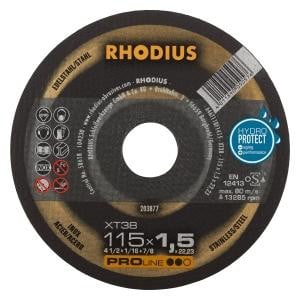 Rhodius PROline XT38 Extradünne Trennscheibe, Durchmesser [mm]: 115, Stärke [mm]: 1.5, Bohrung [mm]: 22.23, VE: 50 Stück, 203877