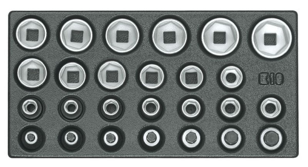 GEDORE Systemeinlage leer, Satz Steckschlüssel-Einsätze 1/2'', 6-kant, 5621650