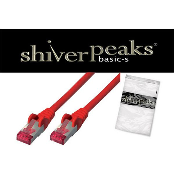 shiverpeaks Patchkabel S/FTP cat 6A, PIMF, HALOGENFREI, GHMT-zertifiziert, rot, 15m, BS75725-AR