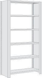 Regalwerk BERT-Büroregal verzinkt Vollblech-Seitenwand - Grundfeld HxBxT 2000x1285x600mm mit 6 Stahl-Fachböden für 5 Ordnerhöhen, B3-55512-60