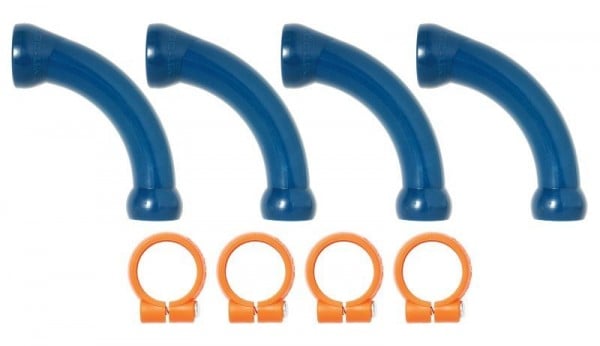 Loc-Line 1/2" Schlauchbogen Set 4, je 4 Stück, 90° Schlauchbogen, je 4 Stück Klemmring, L50874