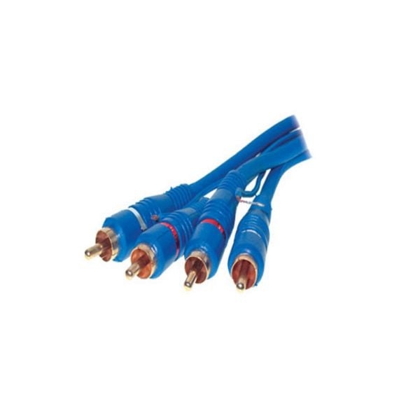 shiverpeaks BASIC-S, Cinchkabel, 2 Stecker / 2 Stecker, TWIN Kabel mit Remoteleitung, blau, 5,0m, BS40605