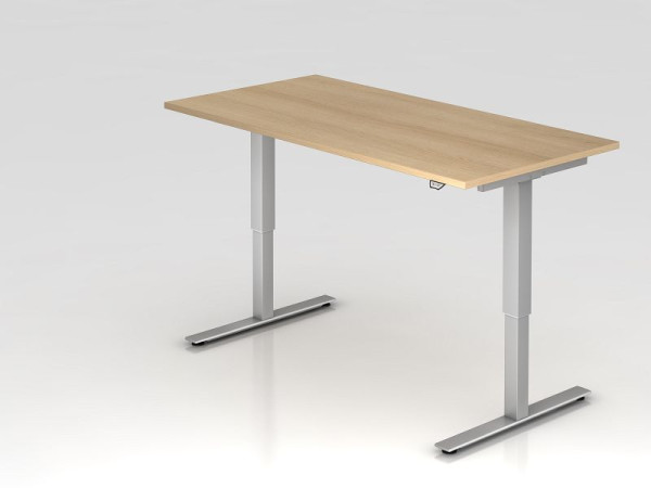 Hammerbacher Sitz-Steh-Schreibtisch elektrisch 160x80cm Eiche, Arbeitshöhe 73 - 119 cm, VXMST16/E/S