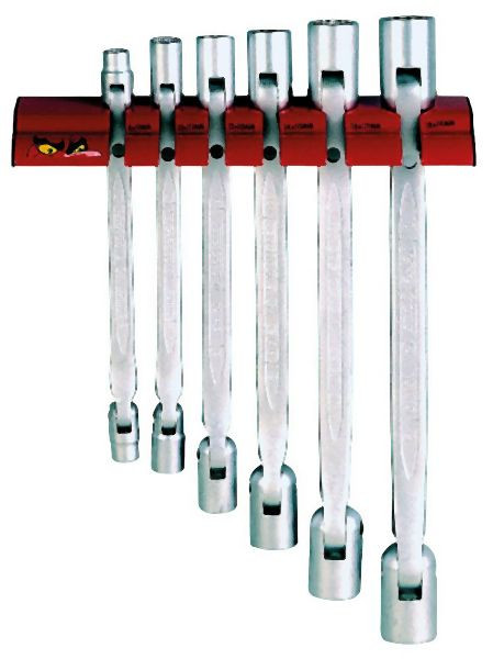 Teng Tools Doppel-Flex-Schlüssel-Set, Wandhalterung, 6 Teile, WRDF06