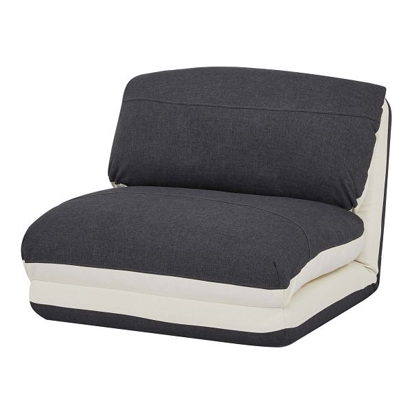 Mendler Schlafsessel HWC-E68, Schlafsofa Funktionssessel Klappsessel Relaxsessel, Stoff/Textil, creme/schwarz, 68531