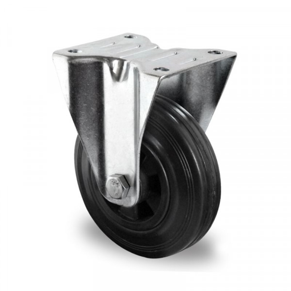 Cascoo Bockrolle, Cascoo Premium, Ø 160 mm, Vollgummi in schwarz, Rollenlager, FPP55W0160P4S4R0N