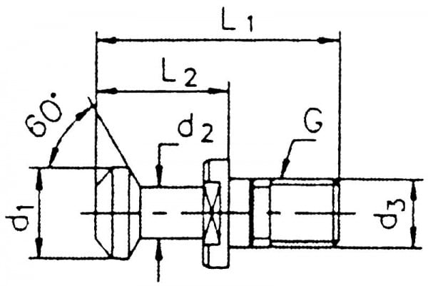 MACK Anzugsbolzen MAS-BT 30, 60°, M12, ohne Bohrung, 13-9882B-30-60