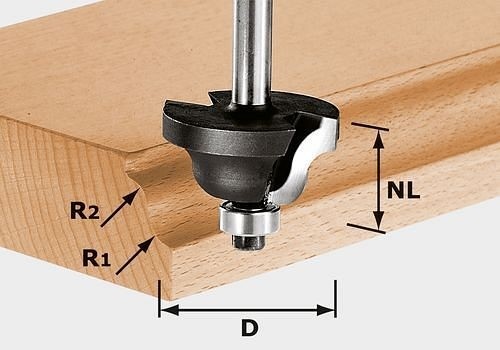 Festool Doppelradienfräser HW S8 D38,1/R6,35/R6,35, 491030