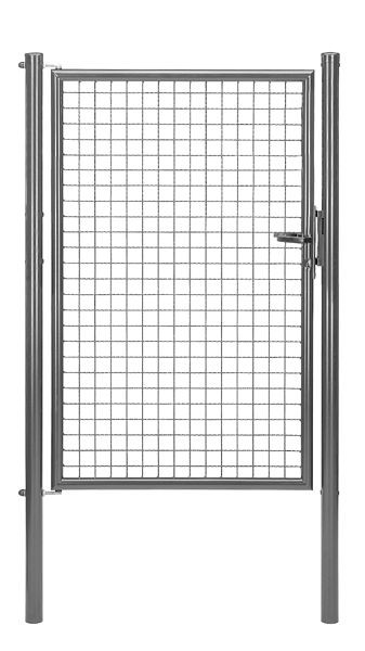 Alberts Wellengitter-Einzeltor, Stahl, zinkphosphatiert anthrazit-metallic, 1000 mm x 1500 mm, Pfostenlänge: 2000 mm, 600129