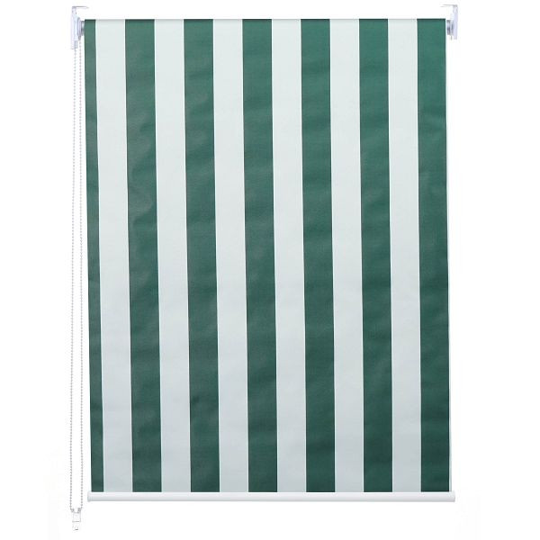 Mendler Rollo HWC-D52, Fensterrollo Seitenzugrollo Jalousie, 100x230cm Sonnenschutz Verdunkelung blickdicht, grün/weiß, 63453