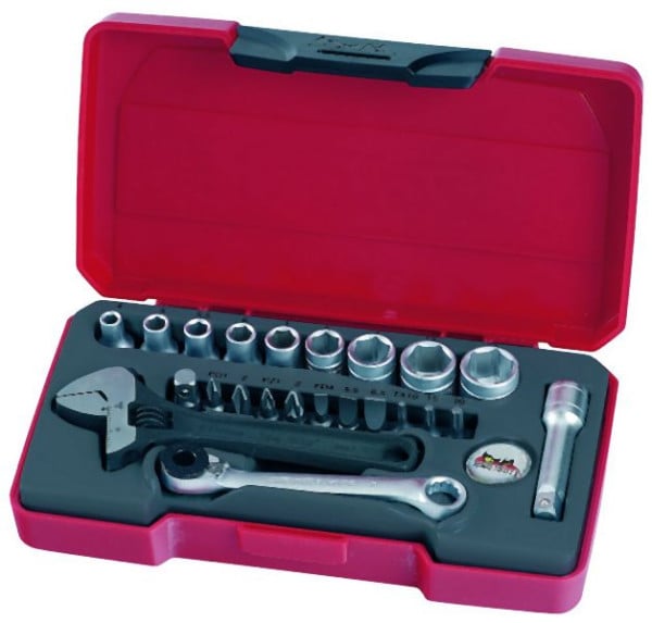 Teng Tools 1/4"-Steckschlüssel-Set, 6-Kant, 23 Teile, T1423