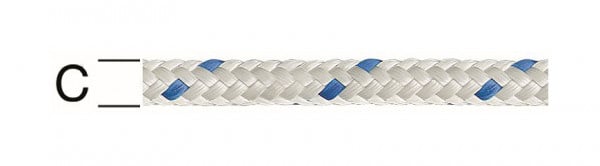 Vormann PES-Schotleine 10 mm, weiß blau, VE: 70 Meter, 008480100WBL