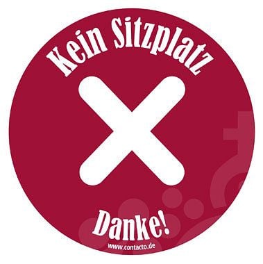 Contacto Schild ''Kein Sitzplatz'', selbstklebend, 10 cm, 7593/100