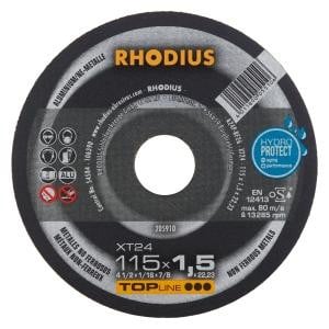 Rhodius TOPline XT24 Extradünne Trennscheibe, Durchmesser [mm]: 115, Stärke [mm]: 1.5, Bohrung [mm]: 22.23, VE: 50 Stück, 205910