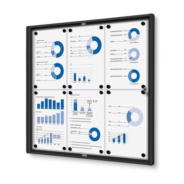 Showdown Displays Schaukasten Innen Economy Schwarz (6xA4), SCXS6xA4C9005