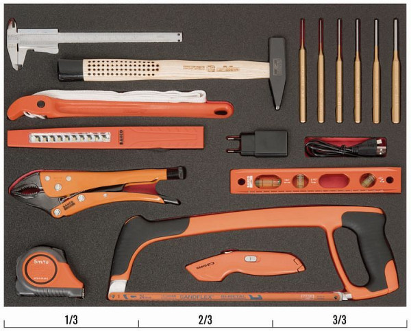 Bahco 3/3 Einlage, Schlag-, Mess- & Schneidwerkzeuge, 16-teilig, FF1A119