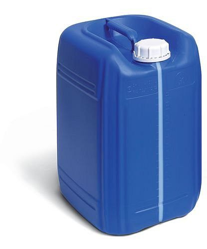DENIOS Kunststoffkanister aus Polyethylen (PE), 20 Liter, blau, mit Sichtstreifen, 279042