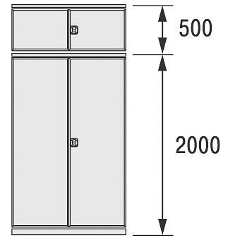 BITO Flügeltür 1000x2500 RAL7035 Set, 29956