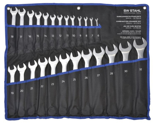 SW-Stahl Gabelringschlüsselsatz, 6-32 mm, 25-teilig, 00925L