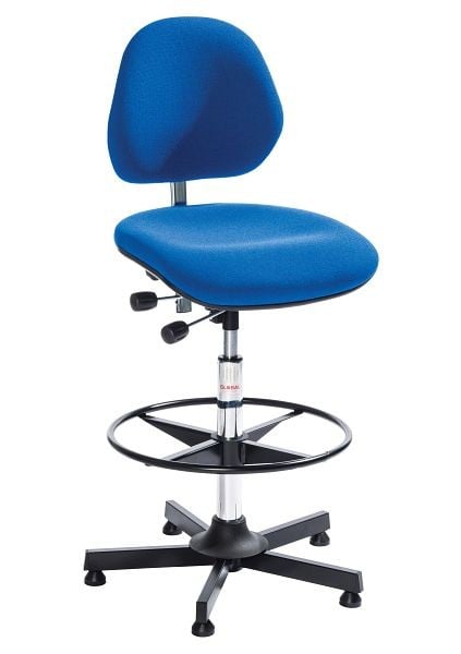 Global Professional Seating Aktiv Stuhl, Stoff hoch, Stahlfußkreuz, blau, 601021101