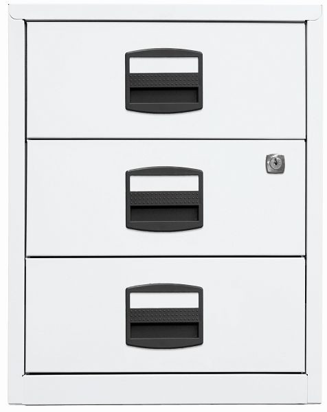 Bisley mobiler Beistellschrank PFA, 3 Universalschubladen, verkehrsweiß, PFAM3S696