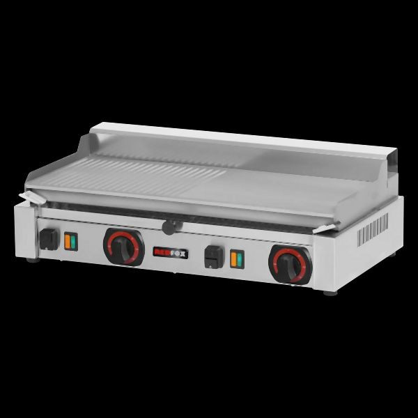 RM Elektro-Grillplatte, 592x322x182mm, glatte/gerillte Grillfläche, PD-2020MB