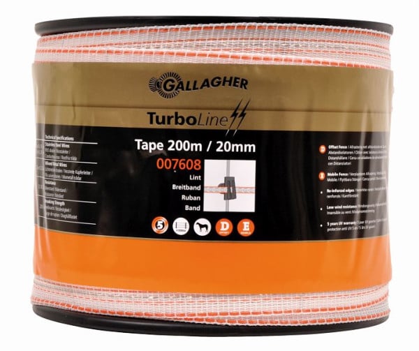 Gallagher TurboLine Breitband 20mm 200m weiß, 007608