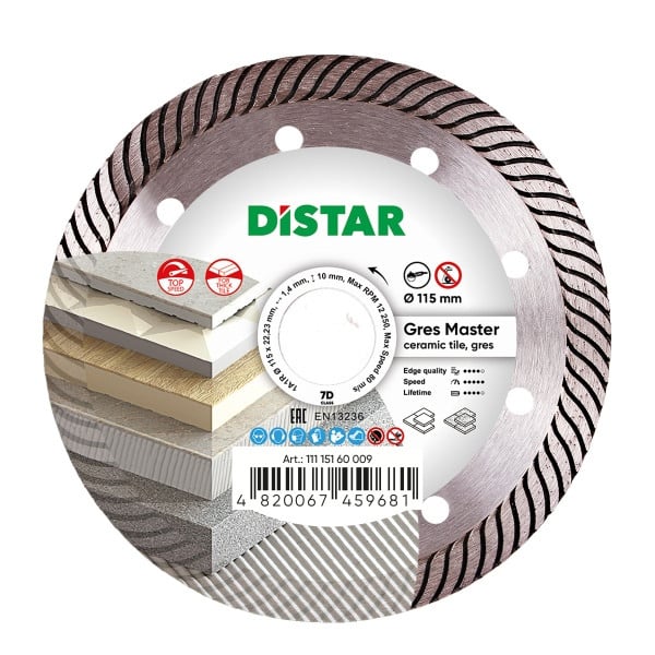 Distar Diamanttrennscheibe 1A1R 115 Gres Master, 11115160009