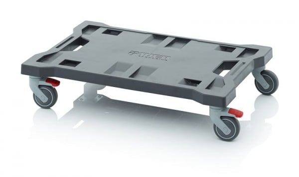 Auer Transportroller Toolboxen, LxBxH: 64 x 44 x 13,7 cm, 2 Lenk-Räder, 2 Lenk-Räder mit Feststeller, TB TR 64 FE