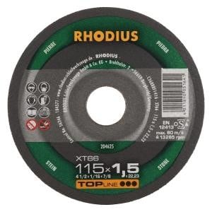 Rhodius TOPline XT66 Extradünne Trennscheibe, Durchmesser [mm]: 115, Stärke [mm]: 1.5, Bohrung [mm]: 22.23, VE: 50 Stück, 204625