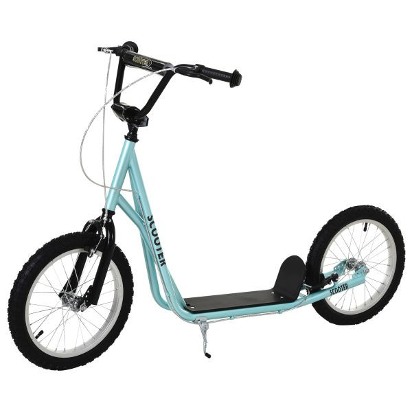 HOMCOM Tretroller Kinderroller Scooter Cityroller Luftreifen verstellbar Hellblau, 371-021BU