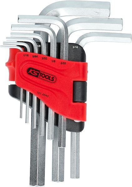 KS Tools Innensechskant-Winkelstiftschlüssel-Satz, im Klapphalter, 9-teilig1/16"-3/8", 151.4540