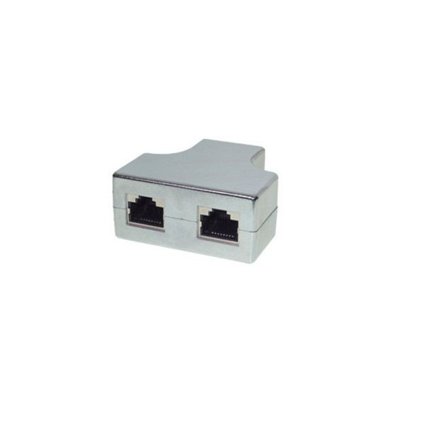 S-Conn cat. 5e Patchkabeladapter, RJ 45 Buchse auf 2 x RJ 45 Buchse, geschirmt, 75003-