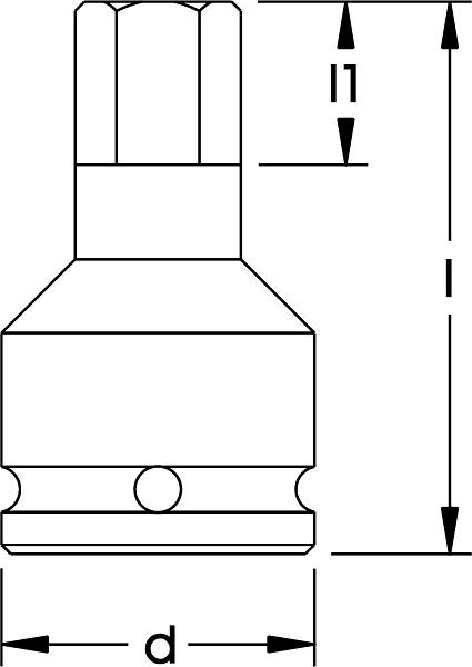 ELORA Kraftschraubendreher-Einsatz 1/2", Innen-Sechskant, 790IN-5 mm, 0790010505100