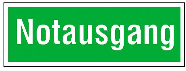 SafetyMarking Fluchtweg-Zusatzschild, Notausgang, BxH 30x10,5 cm, Folie, selbstklebend, langnachleuchtend, 38.0099