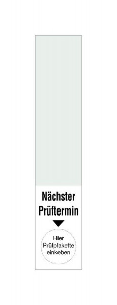 Schilder Klar Kabelgrundplaketten Nächster Prüftermin transparent/weiß für Prüfplaketten bis 15mm, 100x20 mm Folie selbstklebend, VE: 40 Stück, 1/60